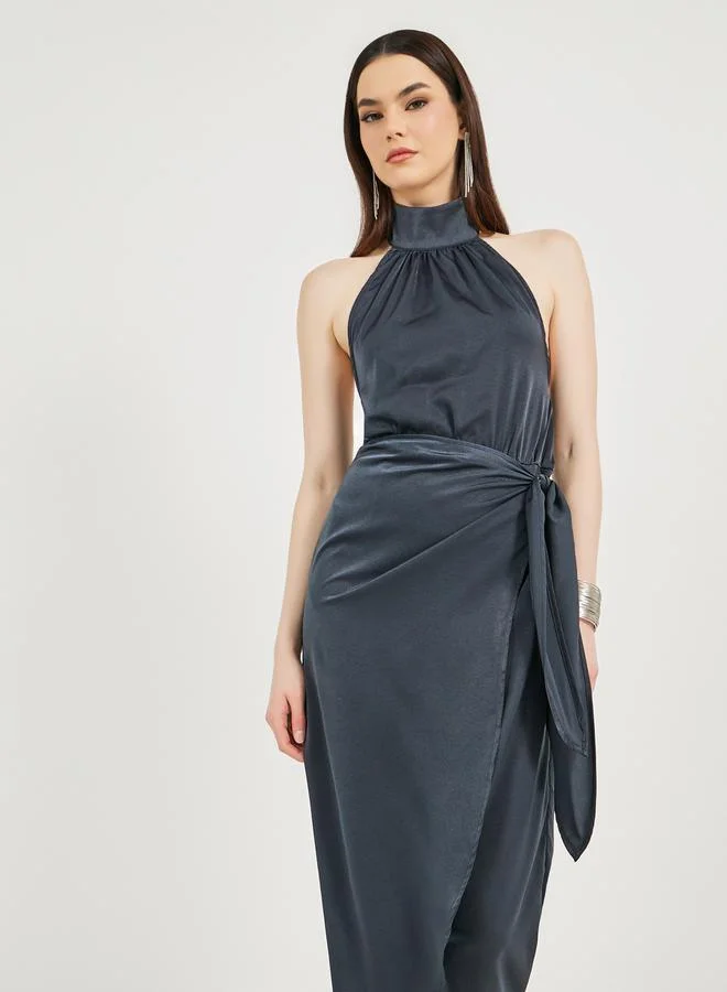 Styli Halter Neck Midi Dress