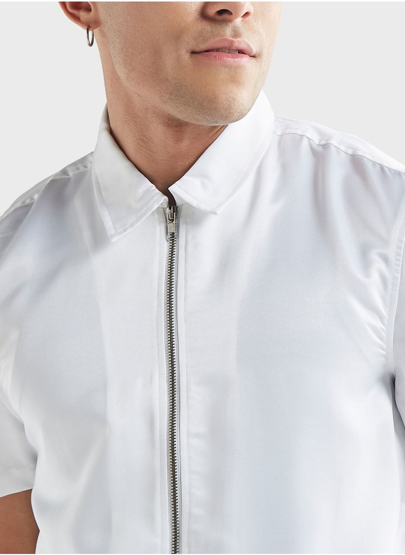 FAV Zip Through Regular Fit Shirt  - Image 3