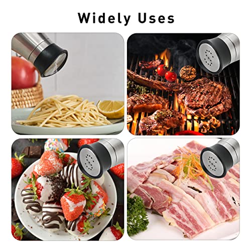 Lonffery Salt and Pepper Shakers Set, Stainless Steel Salt Containers with Glass Bottle for Table, RV, Camp, BBQ, Set of 2 - Image 3