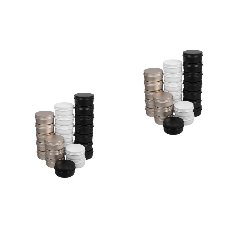 48 Pcs 50ml Aluminium Box Tea Cosmetics Container Empty Makeup Cream Box Screw-Thread Box Golden Black White for Each 8Pcs - Image 2