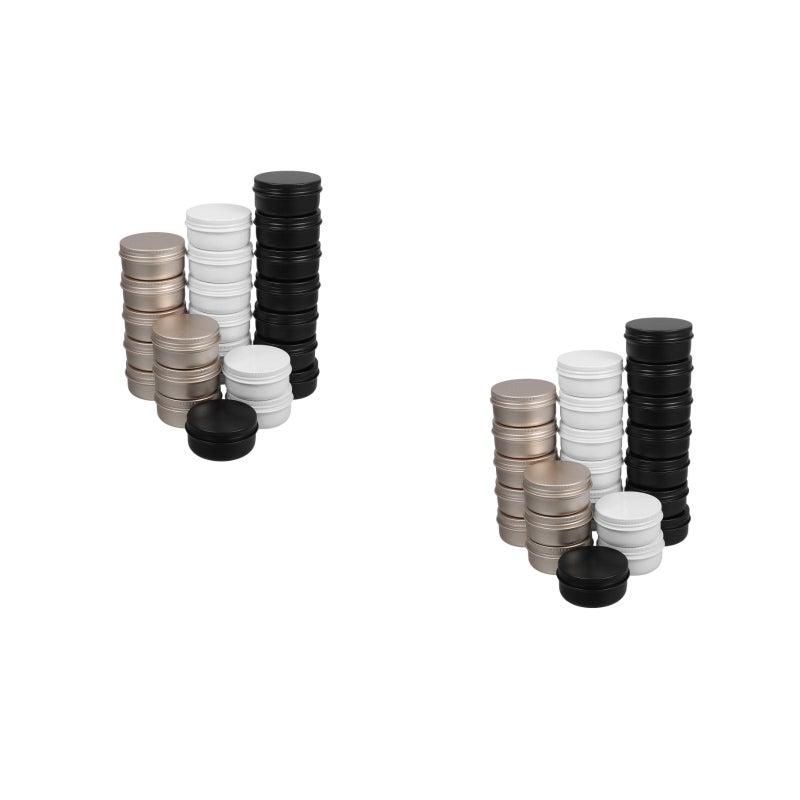 48 Pcs 50ml Aluminium Box Tea Cosmetics Container Empty Makeup Cream Box Screw-Thread Box Golden Black White for Each 8Pcs - Image 3