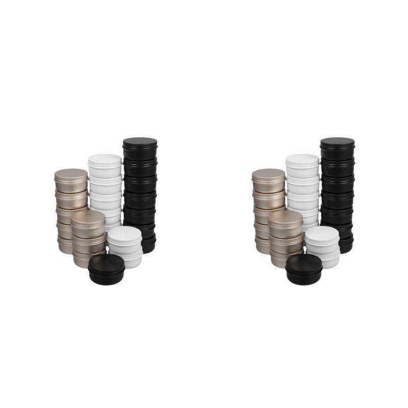 48 Pcs 50ml Aluminium Box Tea Cosmetics Container Empty Makeup Cream Box Screw-Thread Box Golden Black White for Each 8Pcs - Image 5