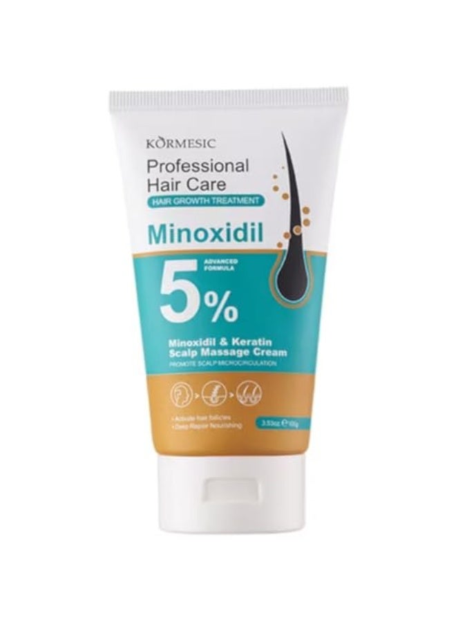 Kormesic 5% Minoxidil & Keratin Scalp Massage Cream 100G, Hair Growth Treatment Scalp Cream with Minoxidil 5%, Strengthen Hair Promote Hair Regrowth Reduce Hair Loss for Women & Men - Image 1