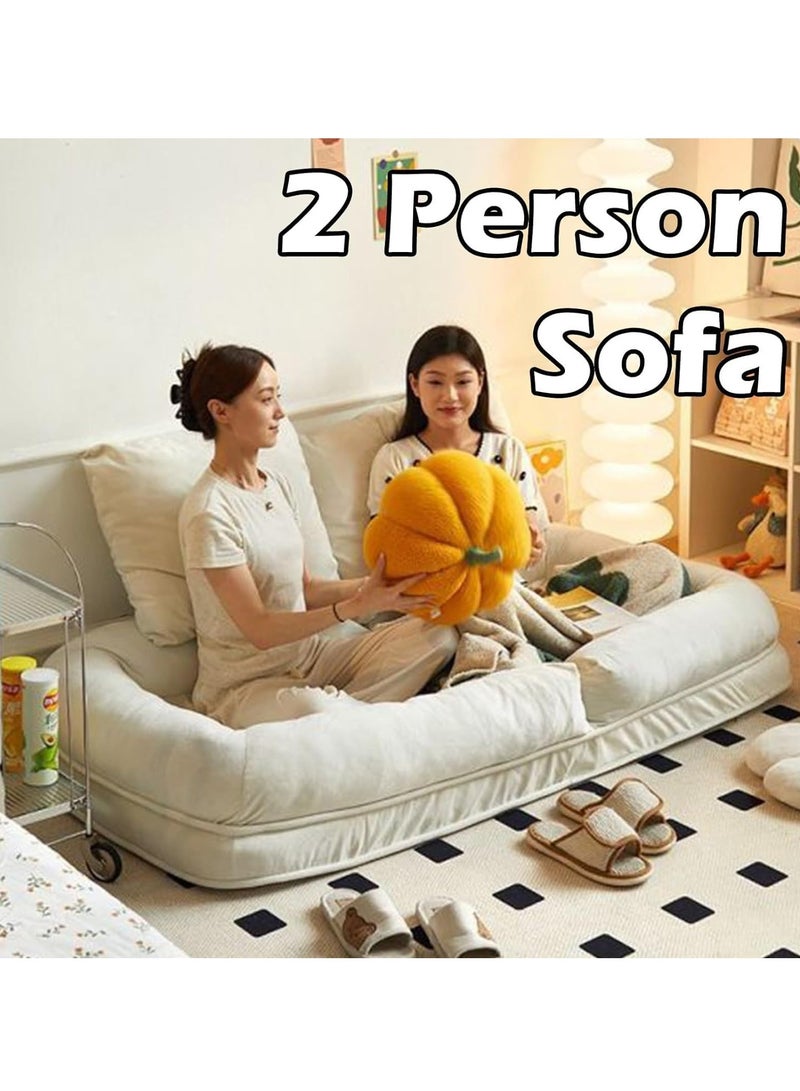 JOMILA Bed Foldable with 5 Adjustable Positions, Giant Bean Bag Chair Bed for Adults, Folds From Lazy Chair to Floor Mattress Bed, Large Floor Sofa Couch, Big Sofa Bed, Apricot  - Image 3