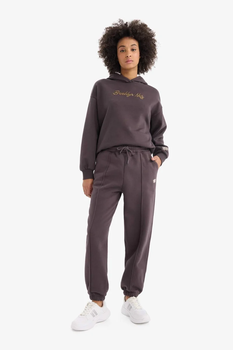 ديفاكتو DeFactoFit NBA Brooklyn Nets Oversize Fit Standard Length Thick Joggers