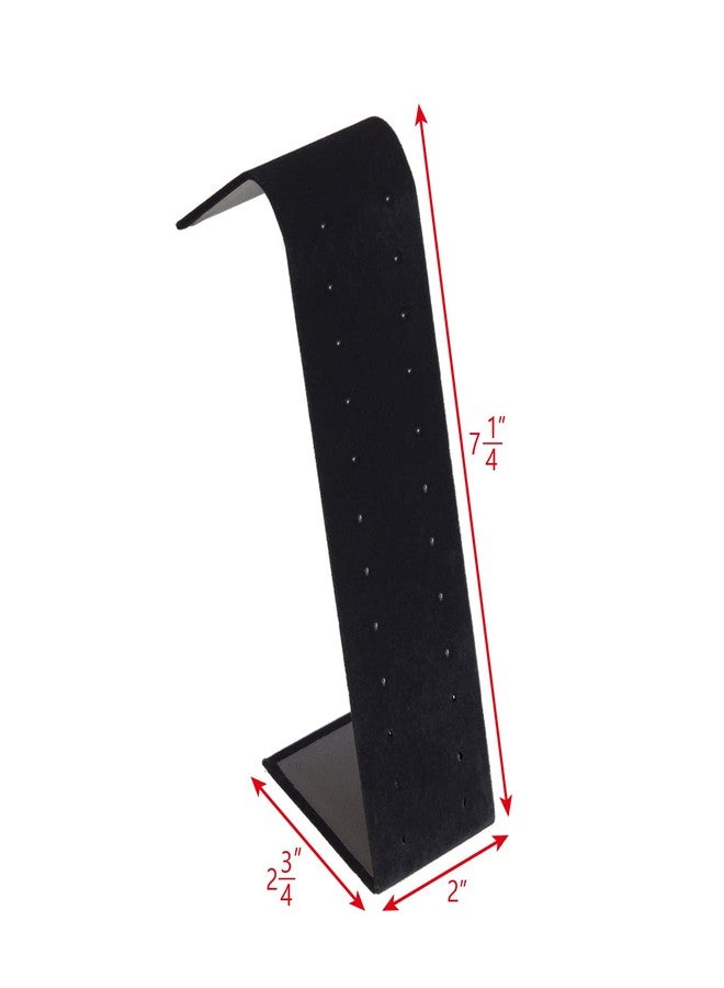 MOOCA 2-Piece Set, Premium Adjustable Earring Display Stand for 12 Pairs of Earrings, 2 W x 2 7/8 D x 6 5/8 H in, Black Velvet - Image 2