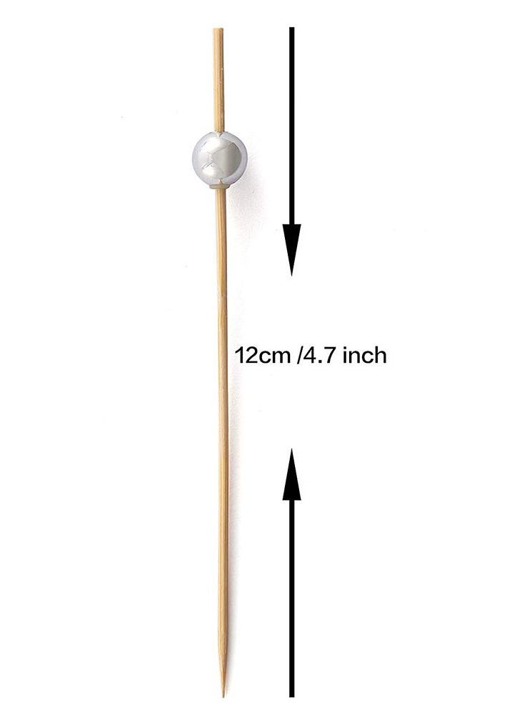 sokany 200 Pieces Cocktail Picks Count Sticks Wooden Toothpicks, Party Supplies Gold Pearl and Silver Pearl (Multicolour)  - Image 2