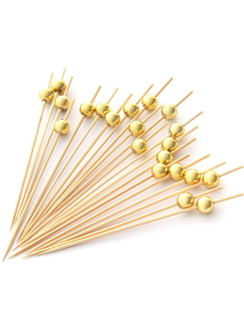 sokany 200 Pieces Cocktail Picks Count Sticks Wooden Toothpicks, Party Supplies Gold Pearl and Silver Pearl (Multicolour)  - Image 3