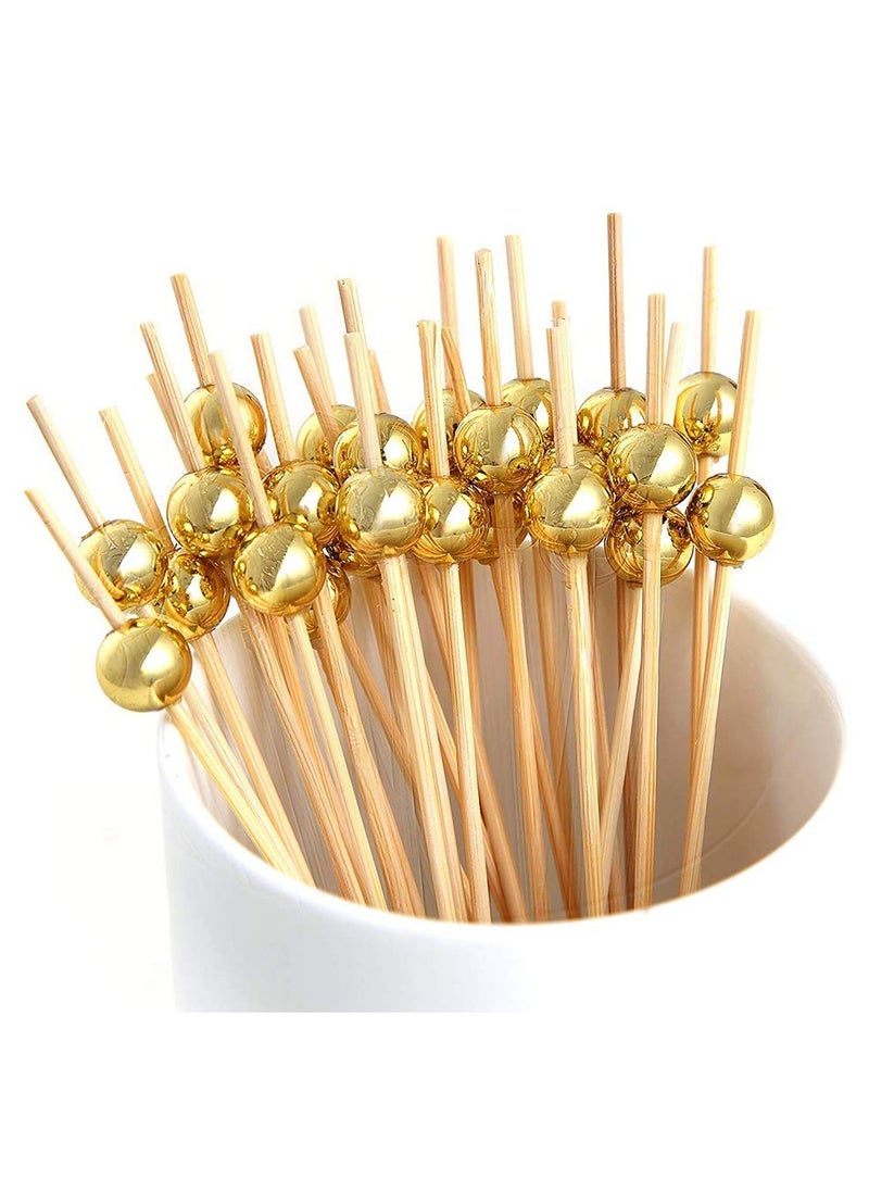 sokany 200 Pieces Cocktail Picks Count Sticks Wooden Toothpicks, Party Supplies Gold Pearl and Silver Pearl (Multicolour)  - Image 5
