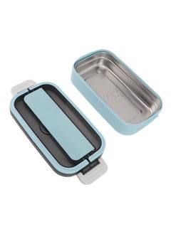 Thoraya 304 Stainless Steel Bento Box Adult Lunch Box Single Layer Microwave Safe Portable Split Bento Box for Students Office Workers Sky Blue  - Image 3
