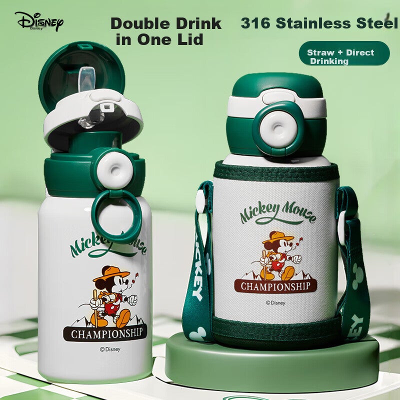 Disney Children's Insulated Cup with Straw, 316 Stainless Steel Large Capacity Water Bottle, Portable Specialized Cup for Boys And Girls, Elementary School Students - Image 1