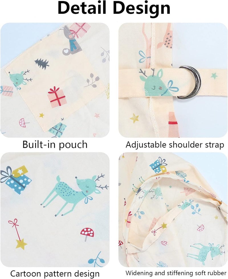 Moro Moro 3 Breathable Cotton Breastfeeding Cover, Pink Elastic Scarf with Adjustable Strap - Wide for Feeding Privacy Shawl Nursing Bib for Car Seat Blanket, Multi - Image 4