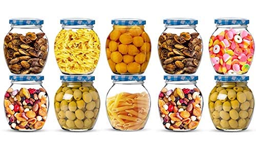 ZEPOLI Clear Glass Jar And Container 400 ML Pack Of 6 With Air Tight Lid Storage of Spices and Dry Fruit Masla Storage JarHoney Jar MATKA - Image 5
