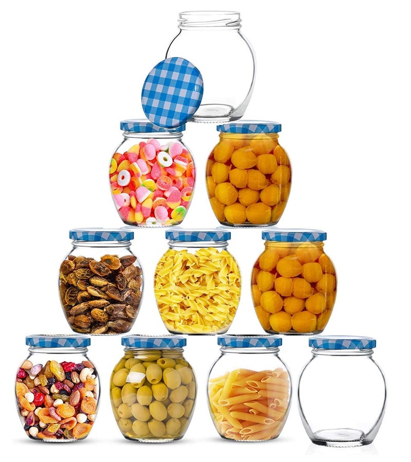 ZEPOLI Clear Glass Jar And Container 400 ML Pack Of 6 With Air Tight Lid Storage of Spices and Dry Fruit Masla Storage JarHoney Jar MATKA - Image 2