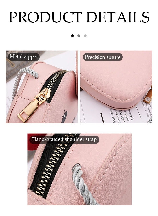 FRIEET حقيبة كتف للأطفال محفظة نقود صغيرة تصميم كرتوني لطيف حقيبة كتف واحدة للبنات صغيرة مع حزام كتف قابل للتعديل إغلاق بسحاب مناسبة للتسوق اليومي والسفر - Image 5