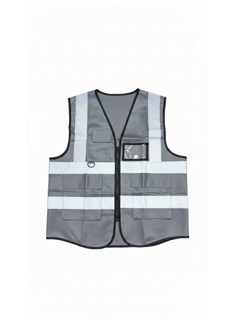High Quality Engineers Safety Vest EN 20471 Specification Multi-Pocket, 360 Degree High Visibility Reflective, Men and Women, Color(Gray) - Image 2