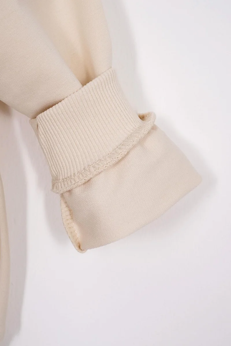 أكار Crew Neck Long Sleeve Cream Color Girl Tracksuit