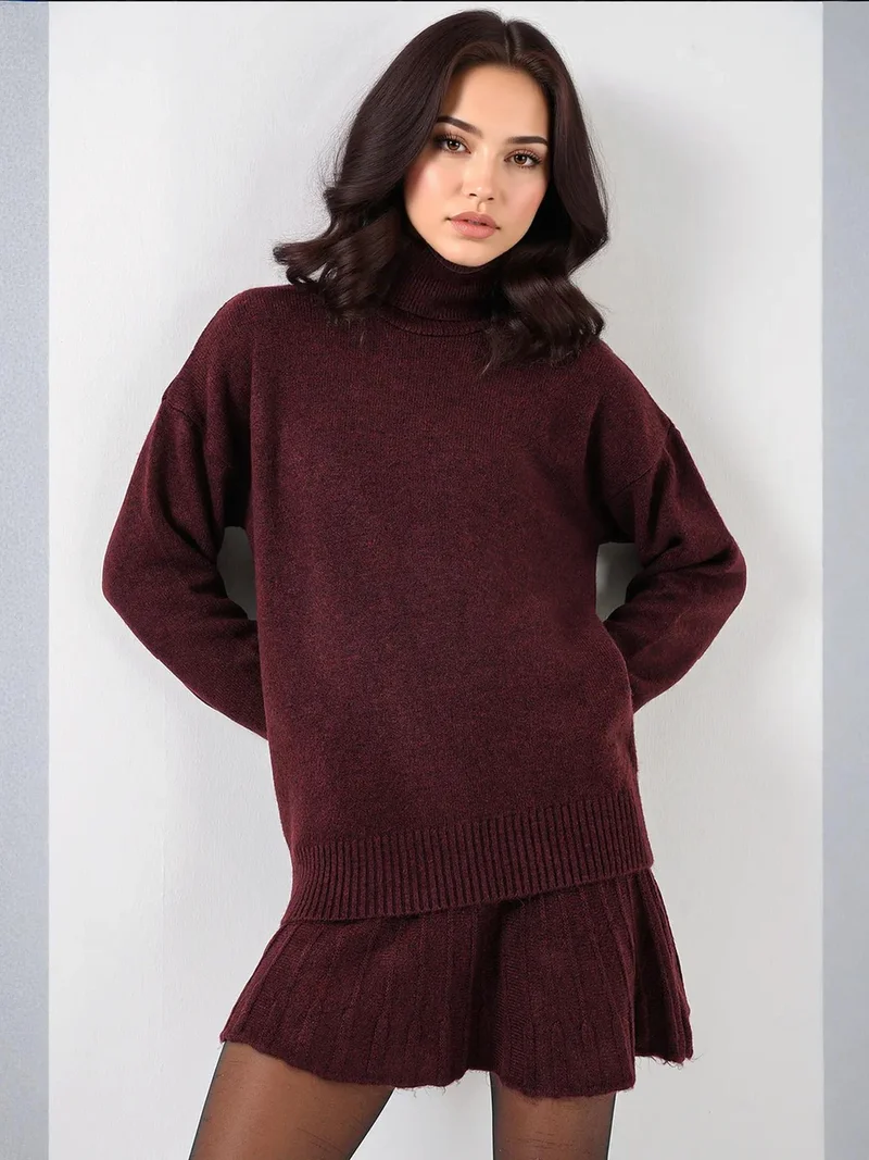 BIG DART BDART Textured Oversized Turtleneck Knit Co-Ord Set
