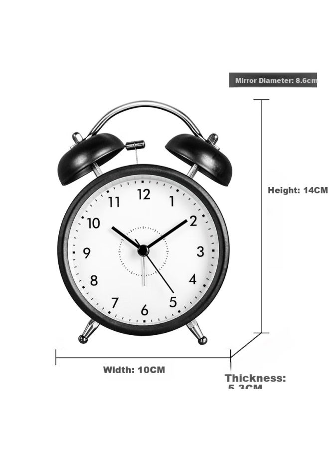 Hense Small Alarm Clock For Students, Wake-up Aid With Loud Ringtone, Bedside Desktop Silent Clock, Model Ha02d Black Back-to Seaso - Image 2