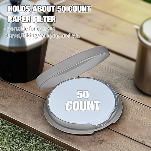 CAFEMASY Coffee Filter Holder with Lid for Travel Replacement Part Compatible with Aeropress Original & Go Espresso Maker with Pack of 50 Count 64mm Paper Filters - Image 4