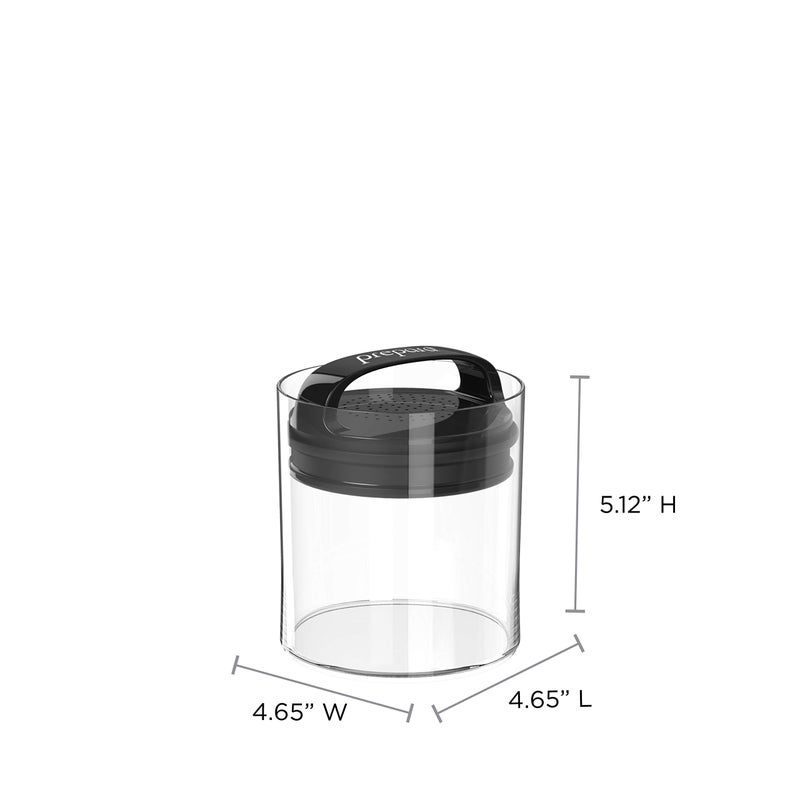 Prepara Prepara Evak Fresh Saver  Medium-Short Airless Canister with Black handle  1.1 Quart  Clear  - Image 2