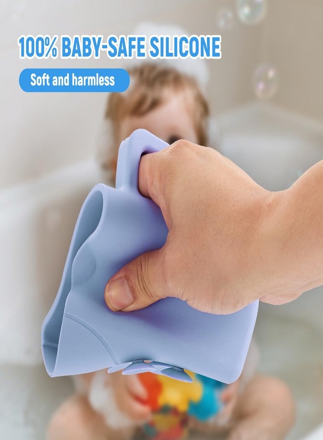 JOY ANAN Baby Bath Rinse Cup with Suctions, 100% Food Grade Silicone, Rinser to Wash Hair and Body with Easy Grip Handle - Image 2