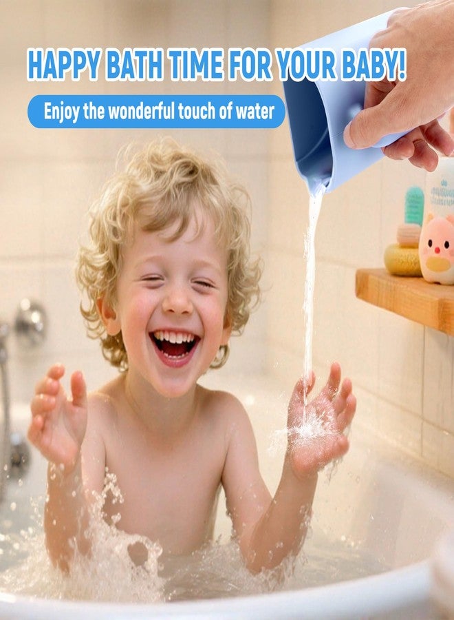 JOY ANAN Baby Bath Rinse Cup with Suctions, 100% Food Grade Silicone, Rinser to Wash Hair and Body with Easy Grip Handle - Image 3