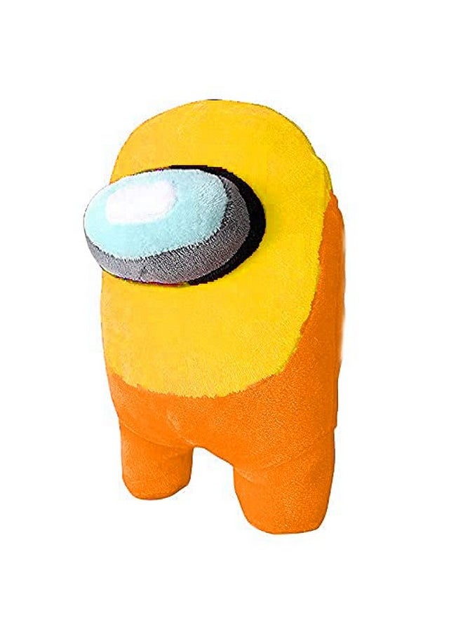 CLICK4DEAL - CLICK4DEAL Among Us Plush Toy (18 cm) Among Us Merch Cute Soft Plush Bulging Eyes Astronaut Plush Figure Toy (Yellow and Orange) Lovely Toy Figure - Image 1