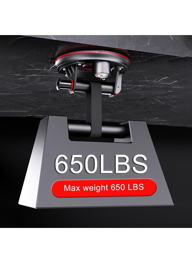 أكواب شفط مفرغة مقاس 8 بوصات مع مقياس ضغط، أكواب شفط زجاجية يدوية شديدة التحمل، سعة تحميل 480 رطلاً لرفع الجرانيت والبلاط والزجاج الكبير - Image 3