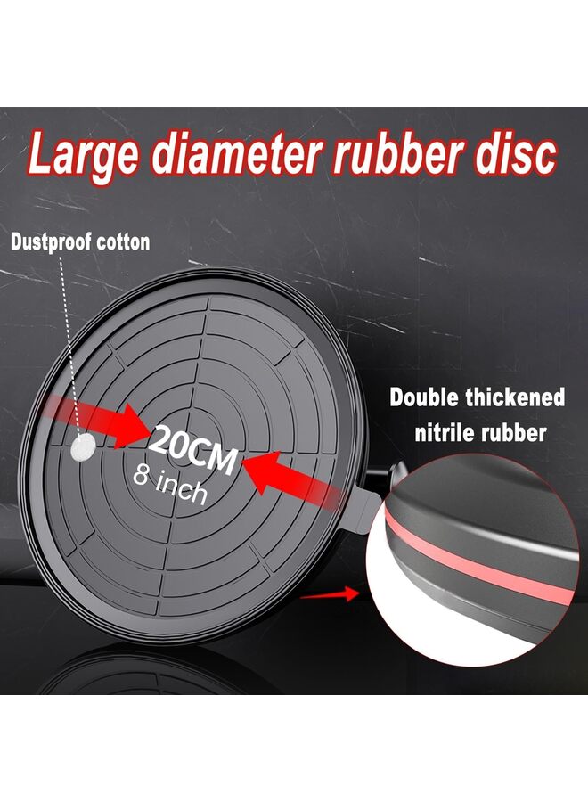 أكواب شفط مفرغة مقاس 8 بوصات مع مقياس ضغط، أكواب شفط زجاجية يدوية شديدة التحمل، سعة تحميل 480 رطلاً لرفع الجرانيت والبلاط والزجاج الكبير - Image 2