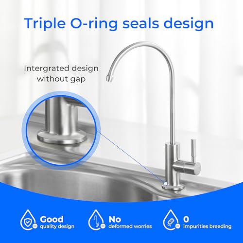 Waterdrop Drinking Water Faucet, Reverse Osmosis Faucet, , Filtered Water Faucet, Water Dispenser Faucet for Kitchen Sink, Beverage Faucet, Stainless Steel, Lead-Free - Image 3