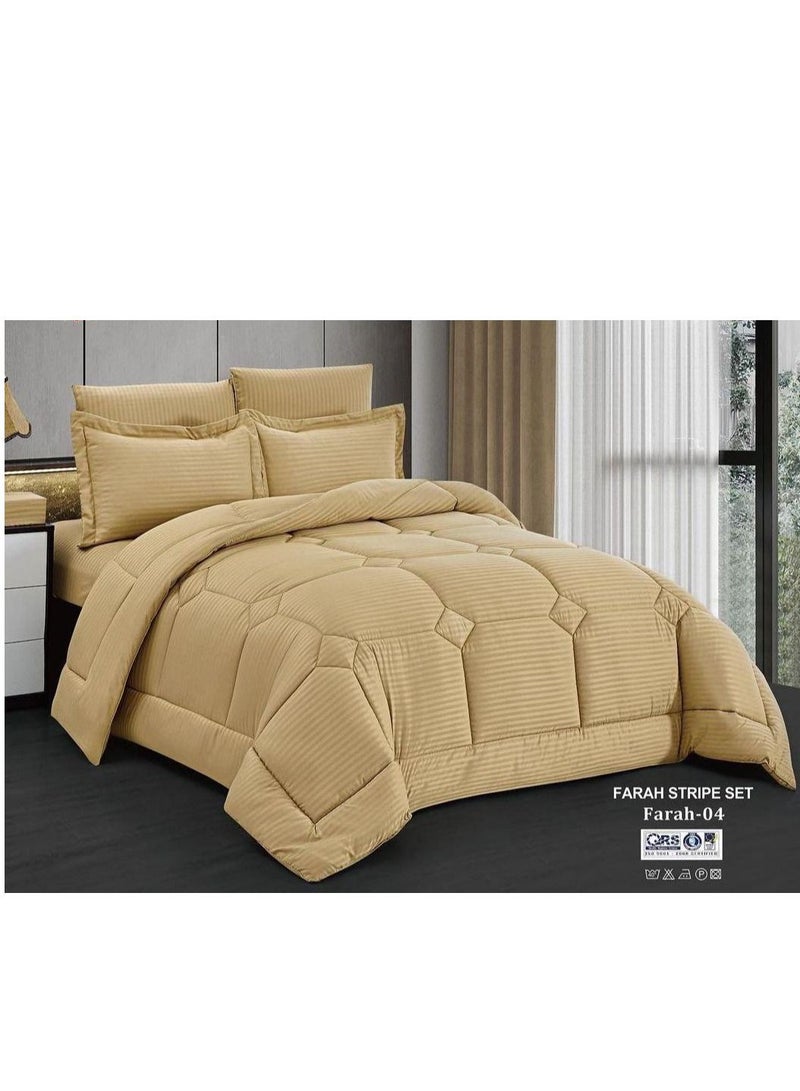 Hotel Quality 6in1 Cotton Plain Colored Bedsheet With Stripes King Size CQ6