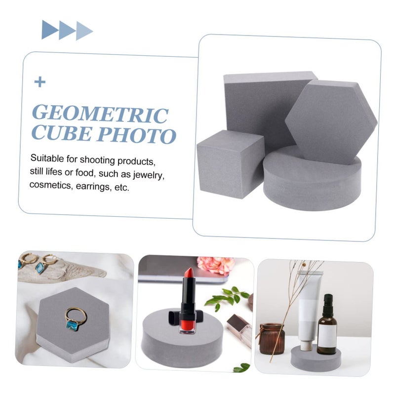 4Pcs Geometric Cube Foam Photography Props Background Blocks For Jewelry Cosmetics Makeup Storage And Display - Image 3