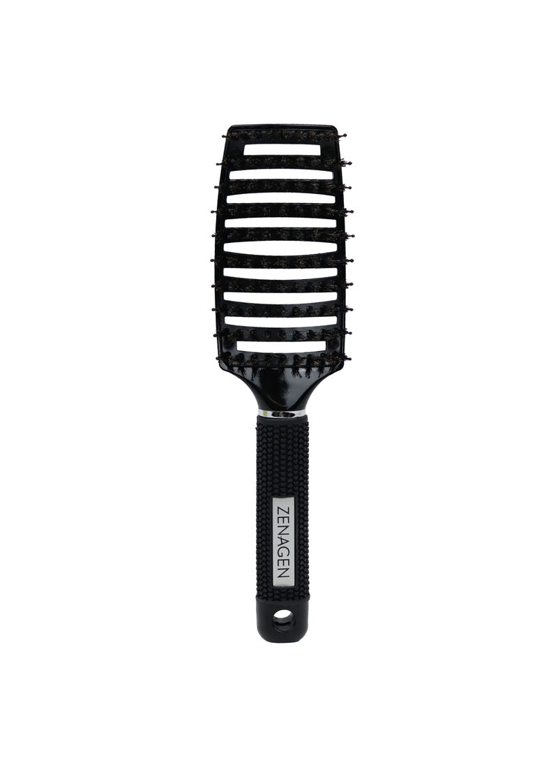 Zenagen Zenagen Zen Brush (Black) | Gently Detangles Hair, Reduces Breakage, Enhances Scalp Stimulation, Lightweight Ergonomic Design, Suitable For All Hair Types 