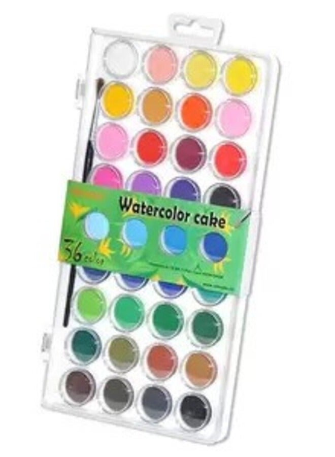 36-Piece Artmate Water Color Cake with Brush, Dia2.3cm