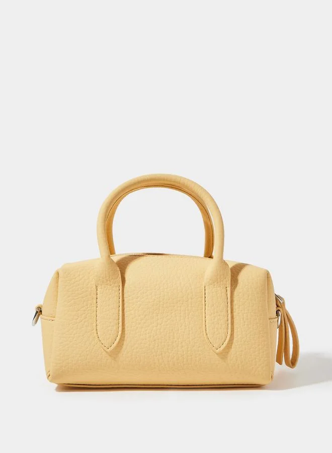 ستايلي Mustard Textured Dual Handle Handbag