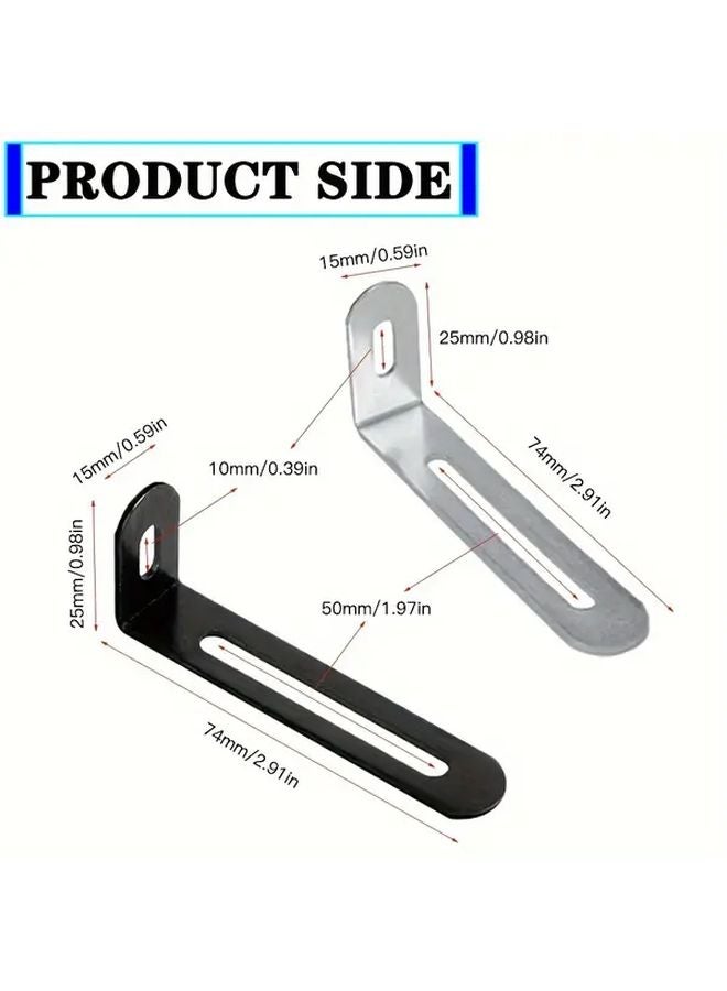 20 Pcs Black L Shaped Shelf Brackets Heavy Duty Adjustable Angle Furniture Hardware - Image 3