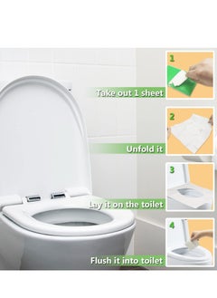 Womdee 100 Pcs Toilet Seat Covers Disposable Flushable Portable Travel Toilet Seat Paper Cover for Adults  - Image 3