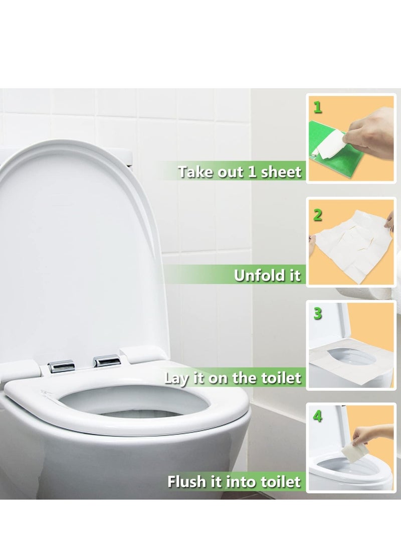 Womdee 100 Pcs Toilet Seat Covers Disposable Flushable Portable Travel Toilet Seat Paper Cover for Adults  - Image 3