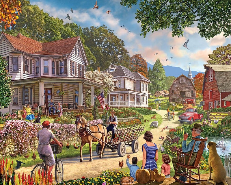 White Mountain 1000 Piece Jigsaw Puzzle Scenic Rural Landscape Puzzles with Large Pieces for Adults and Family 24"x30" - Country Weekend - Image 1