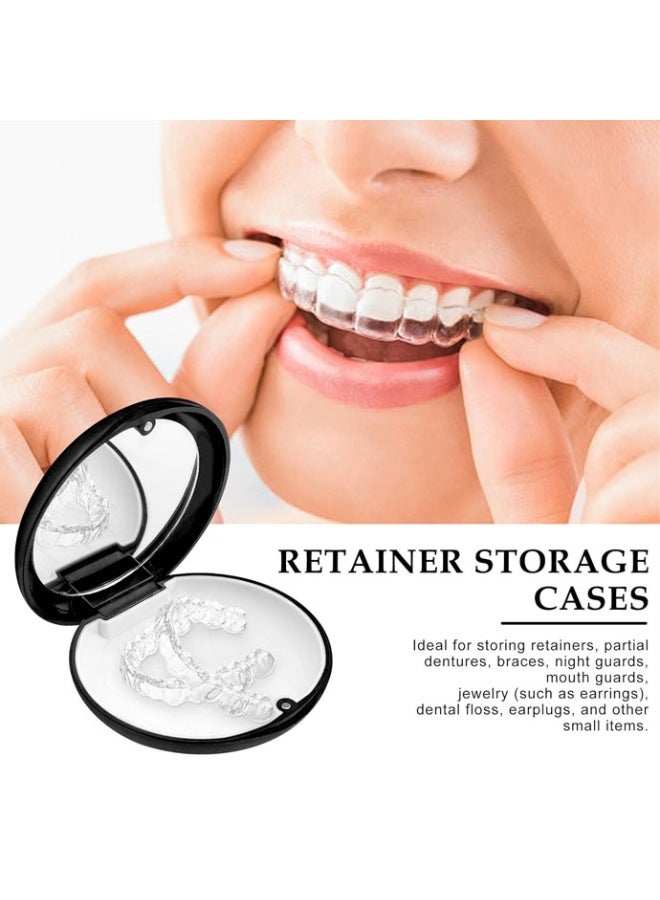 موندا حافظة مثبتة، حافظة واقي الفم، حافظة طقم الأسنان، حافظة مثبتة بإغلاق مغناطيسي مع مرآة، حامل مثبت/محاذي مانع للتسرب مع بطانة من السيليكون، حاوية منظم تقويم الأسنان سهلة السفر - Image 3