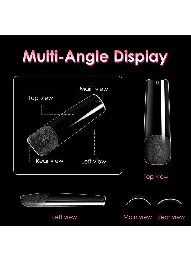 ranrose Long Straight Nails Tips,240Pcs Full Cover Soft Gel Nail Tips For Acrylic Nails Professional 12 Size Pre-Shaped Xxl Straight Shape False Nail Half Matte Fake Nail For Press On Nail Extensions - Image 2