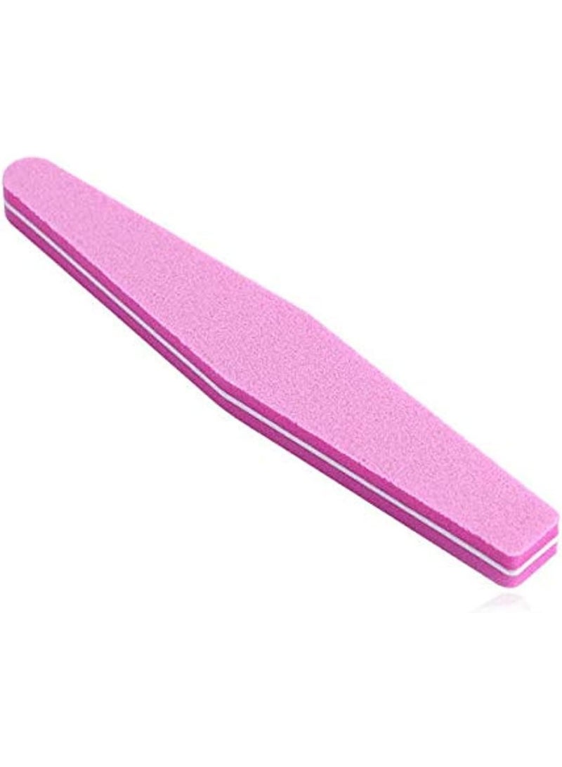 Professional Buffer Sanding Washable Sandpaper Diamond Shape Strip Bar Nail File Manicure Tool (Pink)