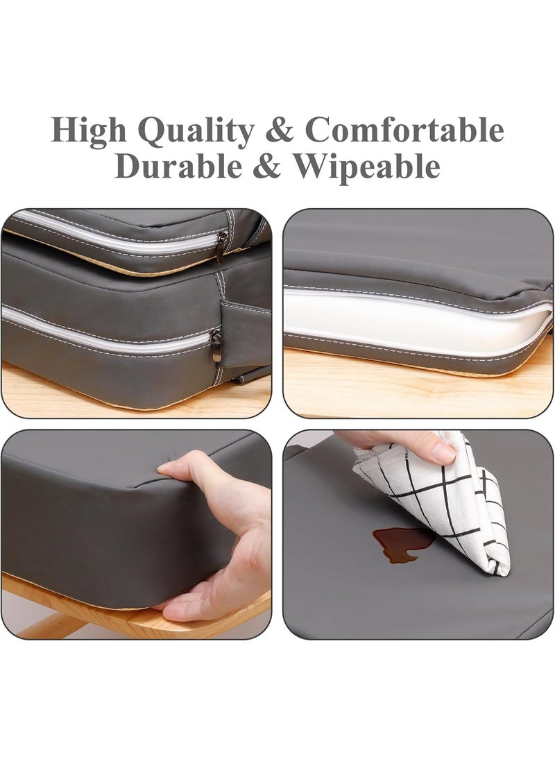 XiuWoo Foldable Toddler Booster Seat, 10cm Pu Non-Slip Baby Booster Seat, Portable Travel High Chair Boosterst, Universal Toddler Seat Cushion for Dining Table with Backrest and Adjustable Straps - Image 3