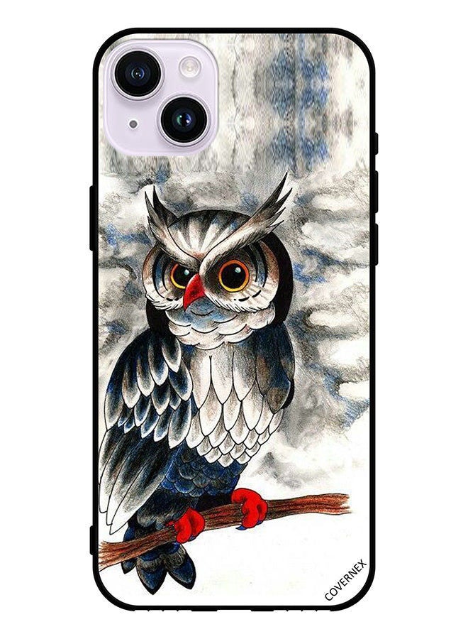 Covernex Protective Case Cover For Apple iPhone 14 Owl Drawing Art - Image 1