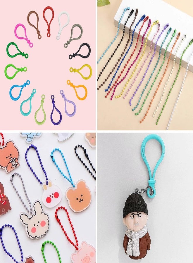 SourceTon 100Pcs Plastic Snap Clasps + 50Pcs Metal Ball Chains Kit | Adjustable Jewelry Connectors, Keychain Hooks, Backpack Clips | Assorted Colors for DIY Crafting - Image 5
