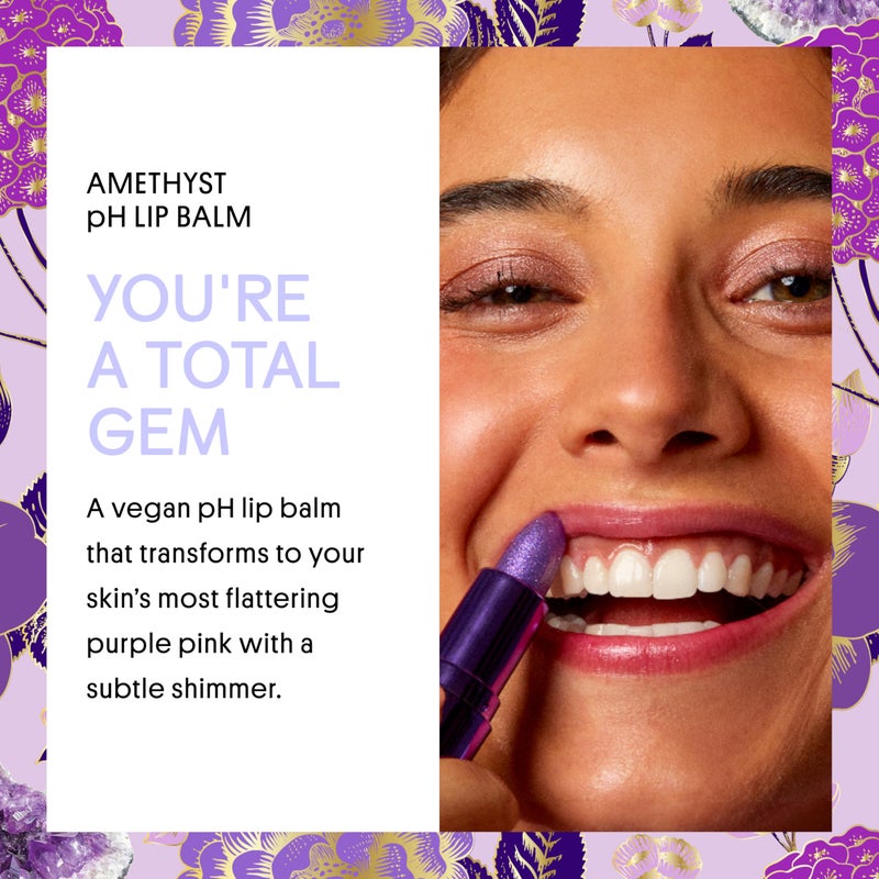 Winky Lux Amethyst Glimmer Balm â€“ Nourishing pH Lip Balm with Color Changing Tint, Hydrating Ceramides Soften Lips, Coconut Scent - Image 2