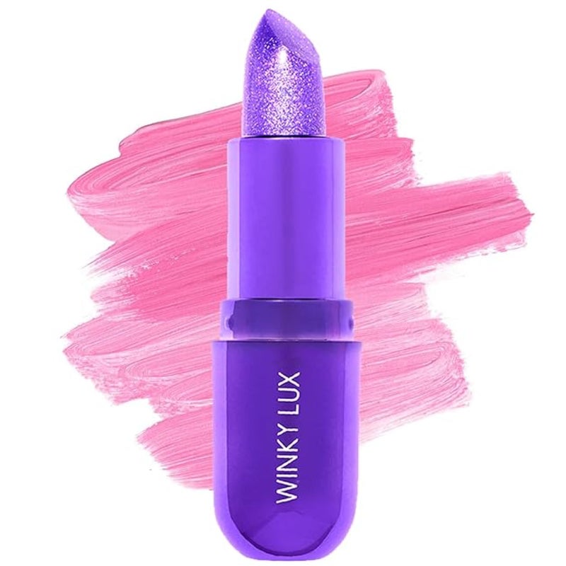 Winky Lux Amethyst Glimmer Balm â€“ Nourishing pH Lip Balm with Color Changing Tint, Hydrating Ceramides Soften Lips, Coconut Scent - Image 1