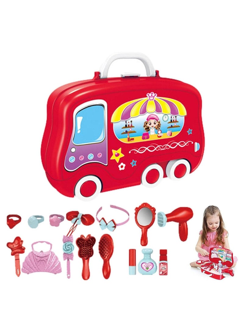 Beauty Set for Kids Girls Make Up Suitcase Kit with Makeup Accessories Pretend Play Set Portable Suitcase Toy Gift for Girls, Role Play Toys for Girls - Image 1