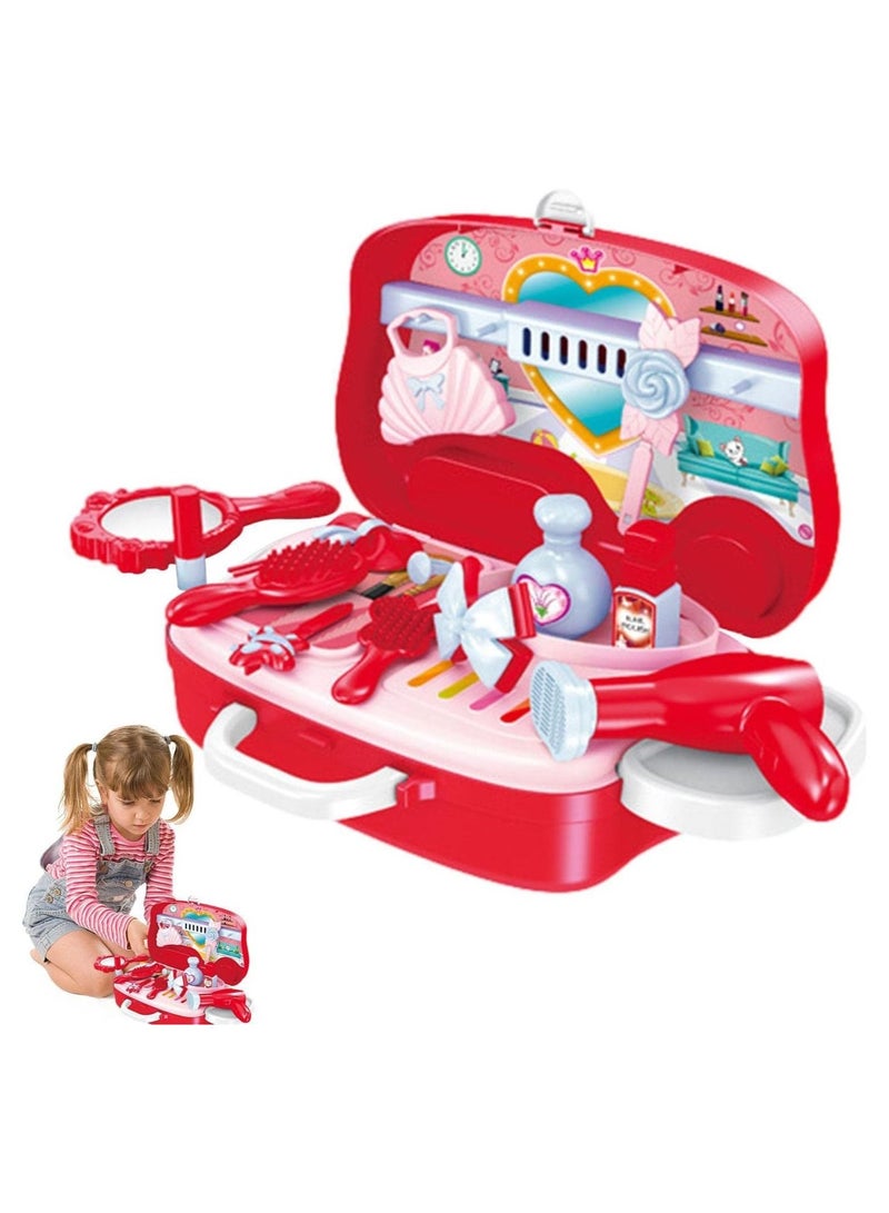 Beauty Set for Kids Girls Make Up Suitcase Kit with Makeup Accessories Pretend Play Set Portable Suitcase Toy Gift for Girls, Role Play Toys for Girls - Image 2